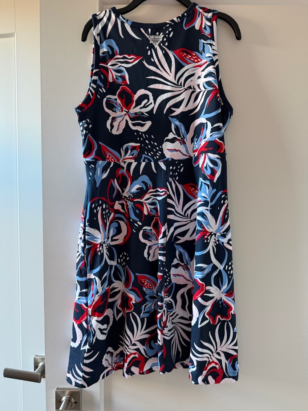 Columbia PFG Floral Sleeveless Shift Dress - Blue/Red/White - Picture 4 of 6